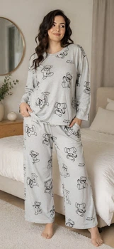 Пижама женская теплая(кофта+штаны) Saimeiqi XL 48-50 Серая (2688)