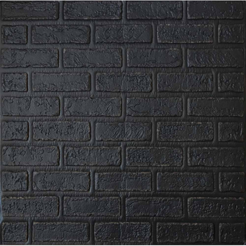 Самоклеящаяся 3D панель кирпич деко Графит 700x700x5 мм
