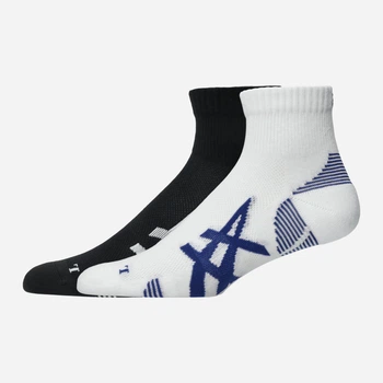 Набор мужских носков коротких хлопковых ASICS 3013B358-002 S 2 пары Черный/Белый (4571633220197)