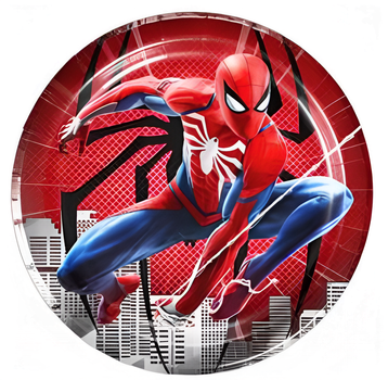 Одноразові тарілки Людина-павук, святкові тарілки Spider-Man, дитячий посуд на день народження, набір 10 шт., 18×18 см