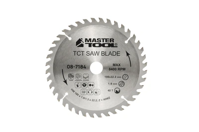 Диск пильний для дерева MASTERTOOL з твердосплавними напайками 180×22.2×40T адаптер 22.2-20 08-7184