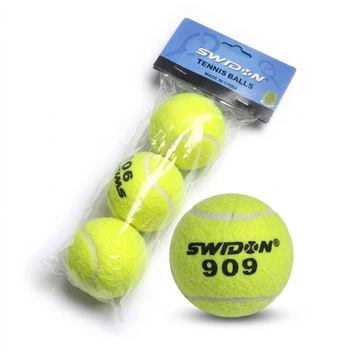 Мячи для тенниса Swidon 909 набор 3 шт желтые пониженное давление мягкий отскок резина с сукном для детей начинающих тренировок и любительских игр (SK-6901-3)