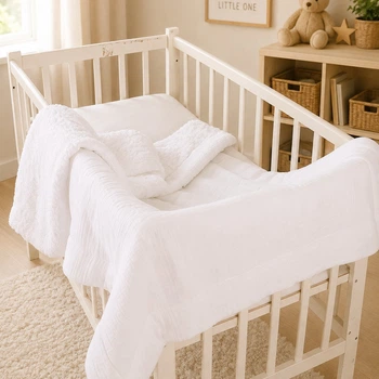 Плед детский MirSon №080 Teddy Muslin White 150х220 см (2200013894230)
