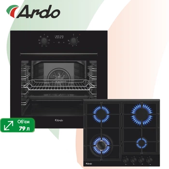 Комплект Духова шафа електрична Ardo ABO18EB4 + Варильна поверхня газова Ardo AGH63G1WFCB4