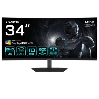 Монітор 34" GIGABYTE G34WQC2 Curved (G34WQC2 Gaming Monitor) 3440x1440 (Ultra-Wide 2K) VA 200 Hz
