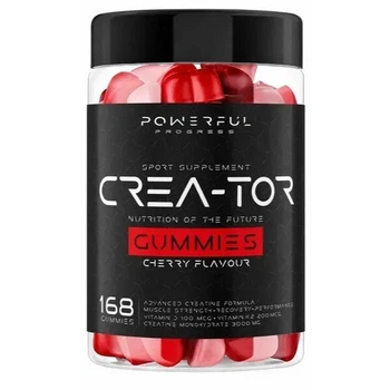 Креатин моногідрат у желейках Powerful Progress Crea-Tor Gummiues, 166 желеок - Вишня