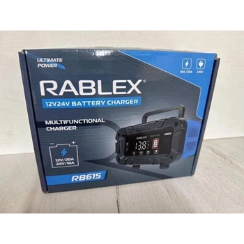 Зарядное устройство для аккумуляторов Rablex RB615 12V/24V DC с USB, импульсное микропроцессорное (для авто, GEL, AGM, LiFePO4), с LCD-дисплеем (0143)