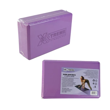 Блок для йоги XTYBEVA-23PUR X-Treme, EVA, 23×15,5×7,5см, фіолетовий