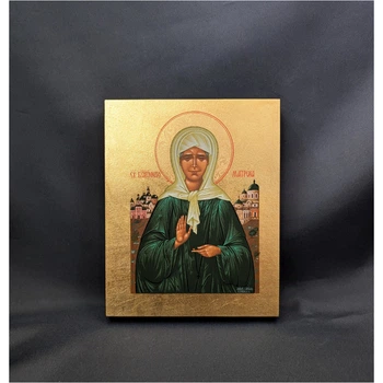 Маленькая писаная икона Святая Блаженная Матрона 10×12,5 см