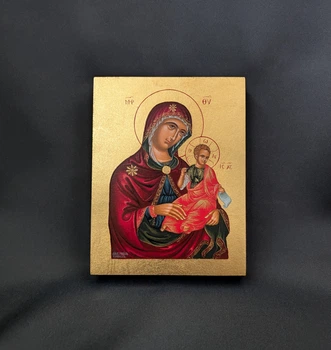 Маленькая писаная греческая икона Божией Матери 9×11,5 см