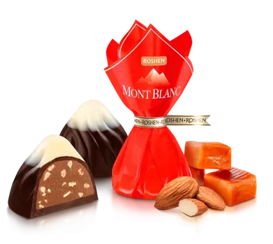 Конфеты Монблан с карамелизированным измельченным миндалем Roshen 1кг