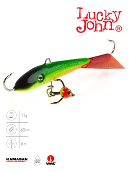 Балансир Lucky John Fin 4 60 мм морозостойкий пластик 11 г цвет 36RT
