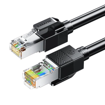 Патч-корд SAMZHE SF6A100 Cat 6a экранированный 10 Гбит/с 10 м Черный