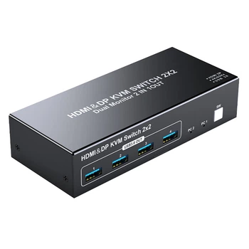 KVM-перемикач Shengwei DHDP202G 2-портовий HDMI-DisplayPort 4K 60 Гц