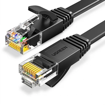 Патч-корд Ugreen 50182 Cat 6 плоский 1 Гбит/с 30 м Черный