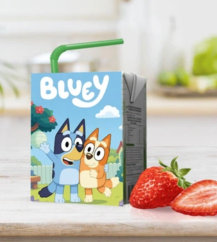 Наклейка на сок "Блуи. Bluey" 6,3 x 8,4 см.