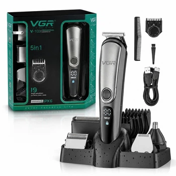 Профессиональный аккумуляторный триммер VGR V-105 3в1 с LED индикатором 10695