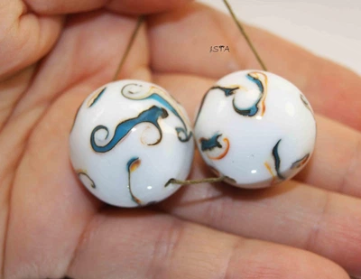 Набор стеклянных бусин 24мм 23мм отв:2мм №7945 ISTA Lampwork