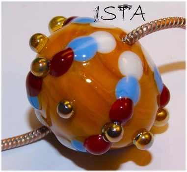 Стеклянная бусина 21*26 мм отв: 2 мм №2818 ISTA Lampwork