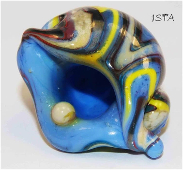 Стеклянная бусина 37*25 мм отв: 2 мм №3247 ISTA Lampwork
