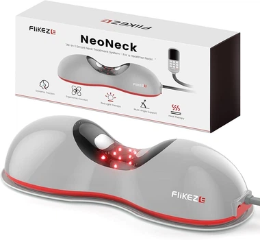 Массажер для шеи FliKEZE NeoNeck с прогревом и красным светом, беспроводной