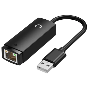 Зовнішня мережева карта USB-A 2.0 на LAN RJ45 Ethernet адаптер перехідник ZX035 100 Мбіт/с Realtek RTL8152B для ноутбука MacBook ПК планшета телефона TV Box Чорний