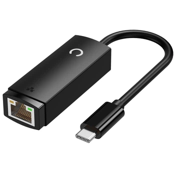 Зовнішня мережева карта USB Type-C на LAN RJ45 Ethernet адаптер перехідник ZX084 100 Мбіт/с Realtek RTL8152B для ноутбука MacBook ПК планшета телефона TV Box Чорний