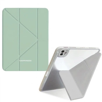 Чохол iPad 10/11 A16 2022-2025 Acrylic Color Frame Transformer Pen Slot happiness mint-gray