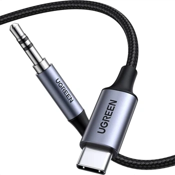 Адаптер UGREEN 90262 Type-C — 3.5 мм аудио, 2 м, для iPhone 16 и 17, Xiaomi, Huawei, наушников и колонок