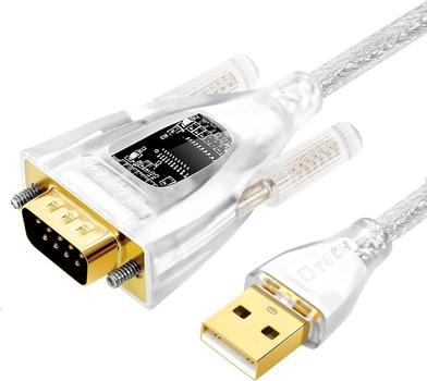 Кабель DTECH IOT5080 USB — RS232 з роз'ємом DB9 промислового класу з індикатором, 0.5 м