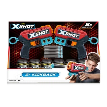 Набор из 2 бластеров X-Shot Excel Double Kickback Red, детское игровое оружие