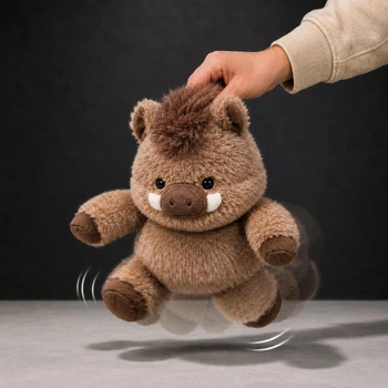 Бегающая игрушка мягкий Кабанчик 45 см running plush плюшевый кабан механический бег с помощью движения лапок runcap45