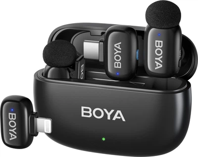 Bezprzewodowy mikrofon krawatowy Boya mini 2-01 Type-C/Lightning Black
