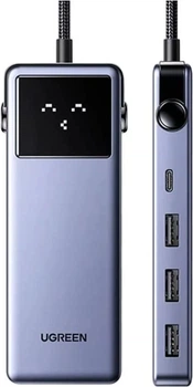 USB-хаб UGREEN CM888 7-in-1 USB-C to 3xUSB, 1xUSB-C, HDMI, RJ-45, PD 100W Gray (45155)