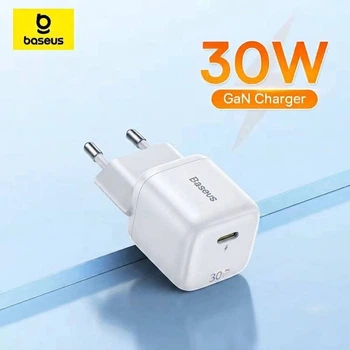 Зарядное устройство BASEUS 30W GAN Type-C Адаптер Быстрой Зарядки Quick Charger Original QC PD EnerFill FN22 Fast Charger 30W