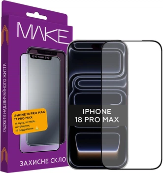 Защитное стекло для смартфона Apple iPhone 18 Pro/17 Pro Max MAKE (MGF-AI18PM)