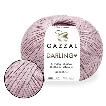 Пряжа Gazzal Darling, Пудрово-лиловый №565 - 100% вискоза для вязания летних изделий спицами и крючком,100г/315м