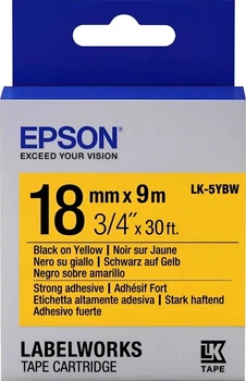 Taśma do etykiet Epson LabelWorks LK-5YBW 18mm/9 m Black/Yellow (C53S655010)