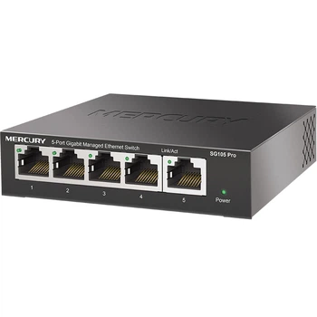 Коммутатор MERCURY SG105 Pro, 5 портов, гигабитный, управляемый