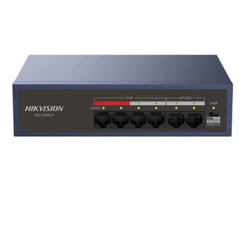 Коммутатор HIKVISION 6 портов PoE 100Мбит/с, металлический, неуправляемый, HK-SF006