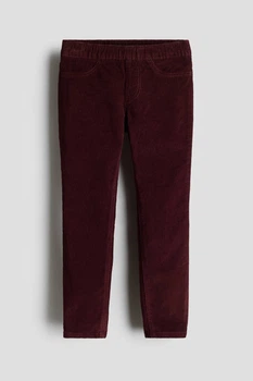 Брюки вельветовые для девочки H&M Skinny fit 1228537-004 116 см (5-6 years) Бордовый