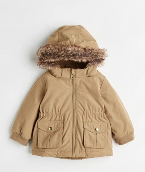 Куртка-парка на хутряній підкладці для дівчинки H&M 0993840-3 068 см (3-6 months) бежевий