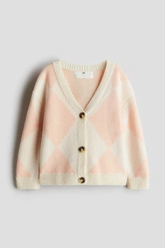 Кардиган вязаный для девочки H&M 1262852-004 110-116 см (4-6 years) Розовый