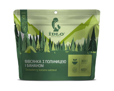 Овсянка ЇDLO Каша Полуница Банан (80% овсяные хлопья 5% клубника 5% банан)