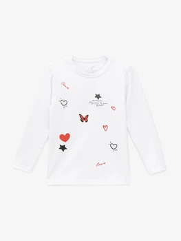 Лонгслів з принтом для дівчинки Dinomin 4170 116 см Білий shop (2000999678097)