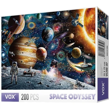 Дитяча іграшка-пазл VOX, 200 деталей, космічні пригоди, когнітивний розвиток раннього дитинства, космічні подорожі та висадка на Місяць, подарунок на день народження