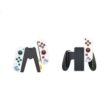 Зарядная рукоятка для контроллеров Joy-Con от Jemdo Switch, позволяет играть во время зарядки, удобна в руке, совместима с моделями Switch NS/OLED как с чехлами, так и без них.