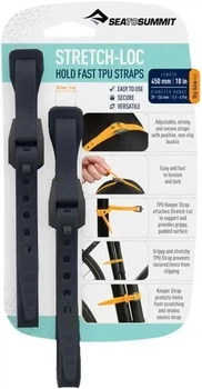 Стяжной ремень Sea To Summit Stretch-Loc для крепления снаряжения TPU 12mmx450mm Black 2 Pack
