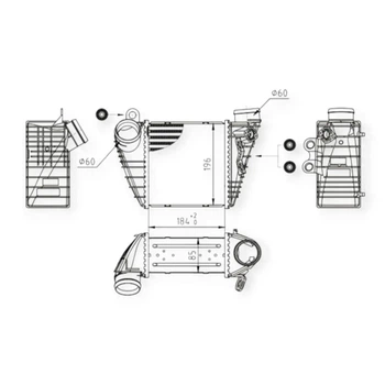 Радиатор интеркулера Skoda Octavia, Volkswagen Bora, Golf IV 1.8T-1.9TDI (97-05) HART