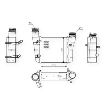 Радиатор интеркулера Audi A4, A6 1.9-2.0D (00-09) HART